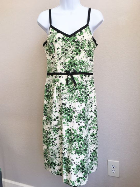 Odille Anthropologie Size 8 Green Floral Sundress