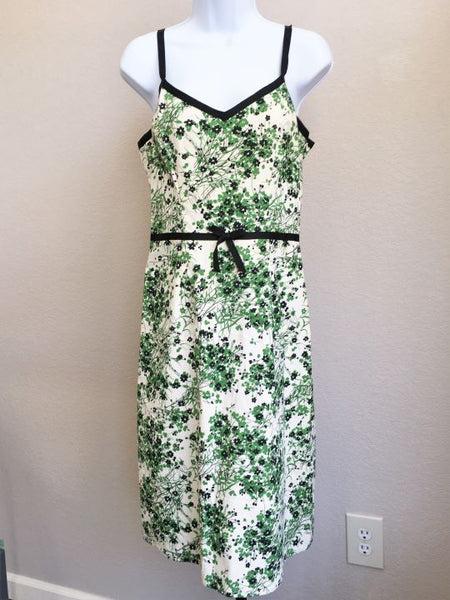 Odille Anthropologie Size 8 Green Floral Sundress - CLEARANCE