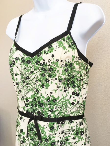 Odille Anthropologie Size 8 Green Floral Sundress