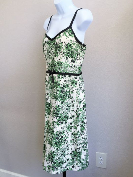 Odille Anthropologie Size 8 Green Floral Sundress