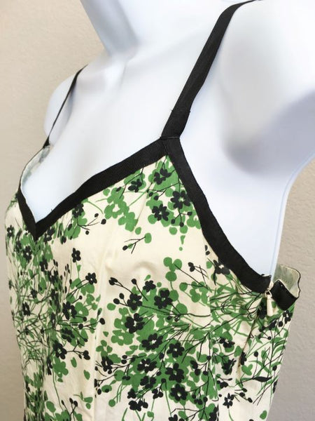 Odille Anthropologie Size 8 Green Floral Sundress