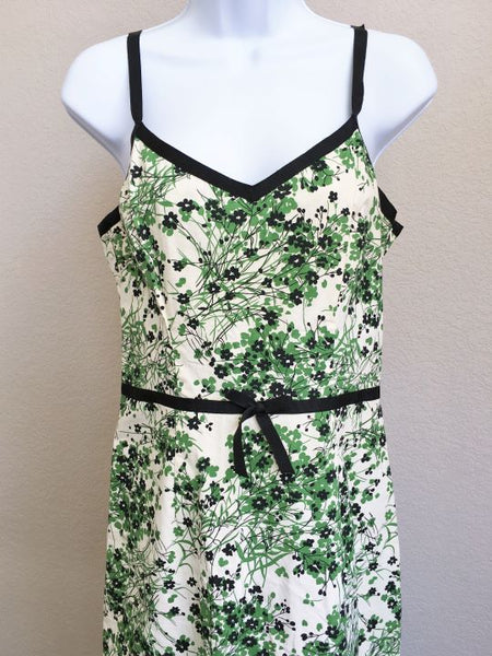 Odille Anthropologie Size 8 Green Floral Sundress