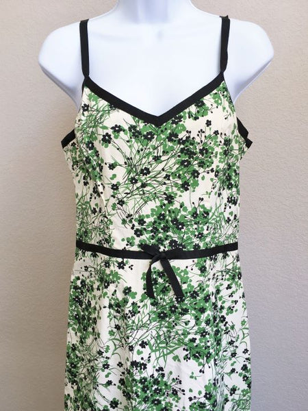 Odille Anthropologie Size 8 Green Floral Sundress - CLEARANCE