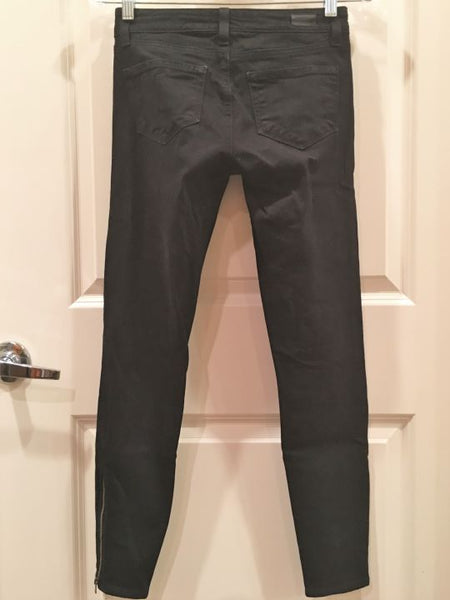 Paige Size 24" Jane Black Zipper Skinny Jeans - CLEARANCE