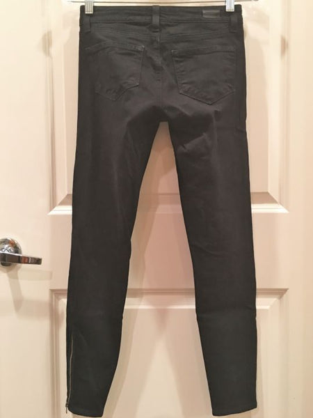 Paige Size 24" Jane Black Zipper Skinny Jeans