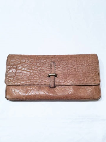 Pilcro Anthropologie Tan Pebbled Leather Wallet