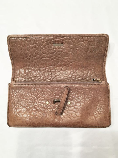 Pilcro Anthropologie Tan Pebbled Leather Wallet
