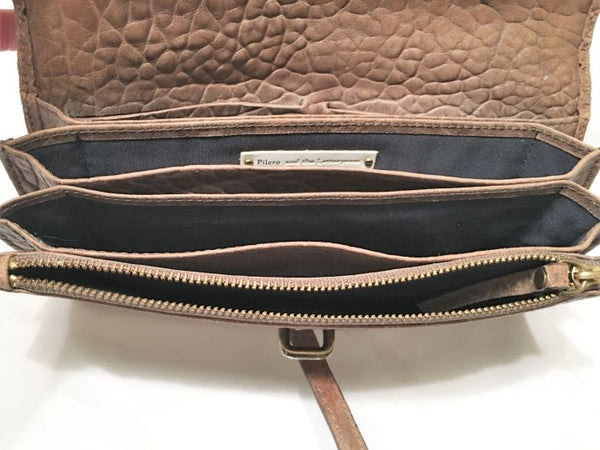 Pilcro Anthropologie Tan Pebbled Leather Wallet