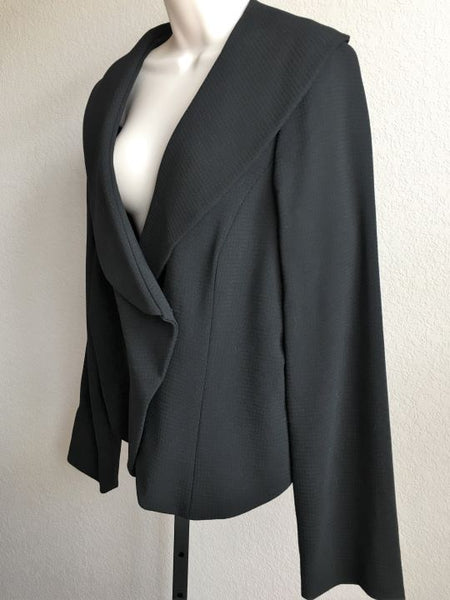 Pink Tartan Size 14 Black Double Breasted Wool Blazer