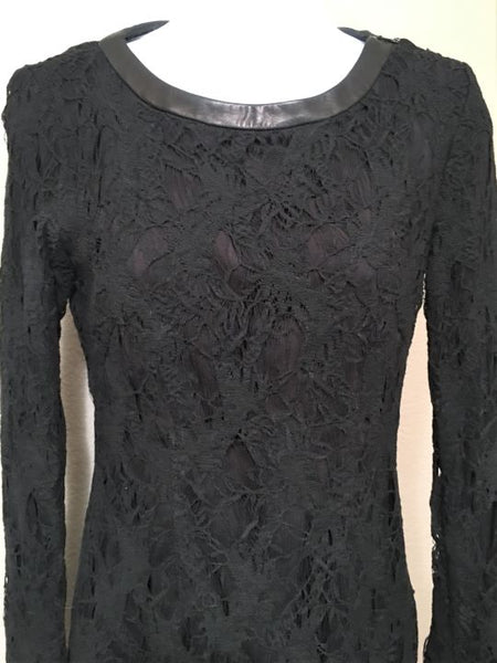 Rag & Bone Size 2 Sheila Black Lace Open Back Dress