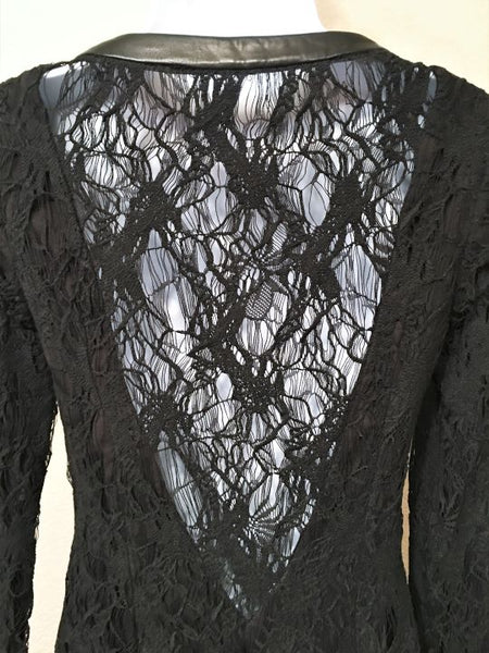 Rag & Bone Size 2 Sheila Black Lace Open Back Dress