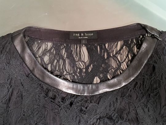 Rag & Bone Size 2 Sheila Black Lace Open Back Dress