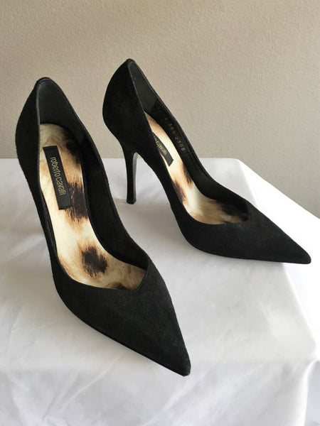 Roberto Cavalli Authentic Size 6 Black Suede Pumps