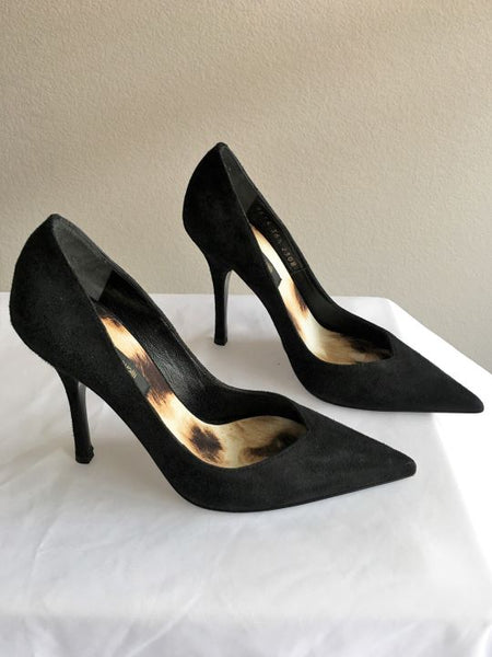 Roberto Cavalli Authentic Size 6 Black Suede Pumps