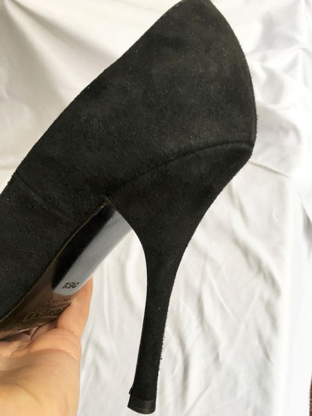 Roberto Cavalli Authentic Size 6 Black Suede Pumps