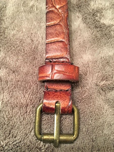 Scotch and Soda LARGE Rust Alligator Print Belt - CLEARANCE