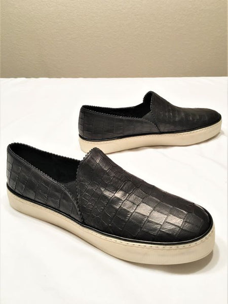 Stuart Weitzman Size 10.5 Nugget Black Leather Slip-ons