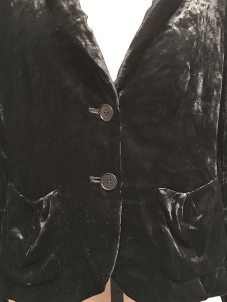 Theory Size 4 Black Crushed Velvet Blazer