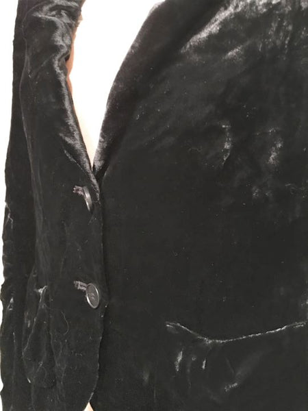 Theory Size 4 Black Crushed Velvet Blazer