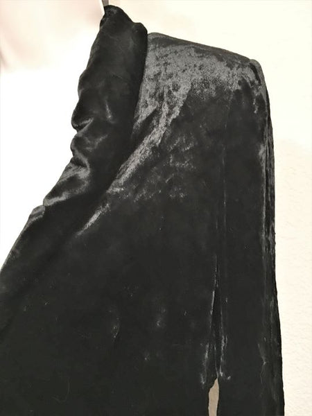 Theory Size 4 Black Crushed Velvet Blazer
