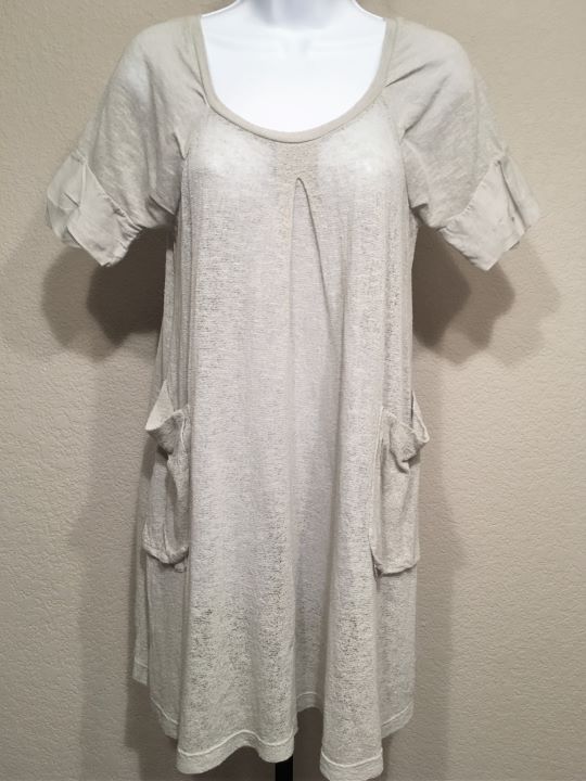 Transit Par Such SMALL Gray Gauze Linen Blend Dress – FABULUX