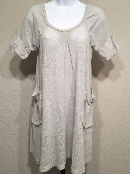 Transit Par Such SMALL Gray Gauze Linen Blend Dress