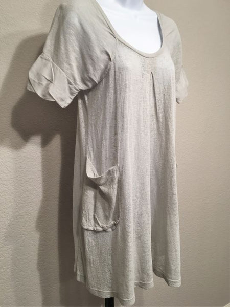 Transit Par Such SMALL Gray Gauze Linen Blend Dress