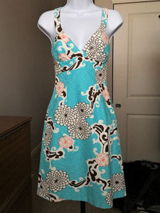 Trina Turk Size 2 Blue Floral Sundress