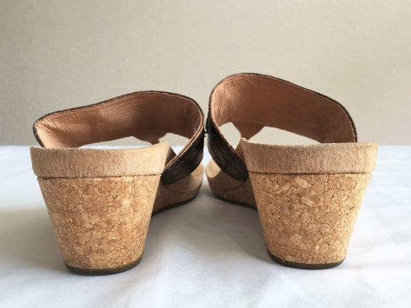 UGG Size 8 Brielle Bronze Cork Wedge Sandal