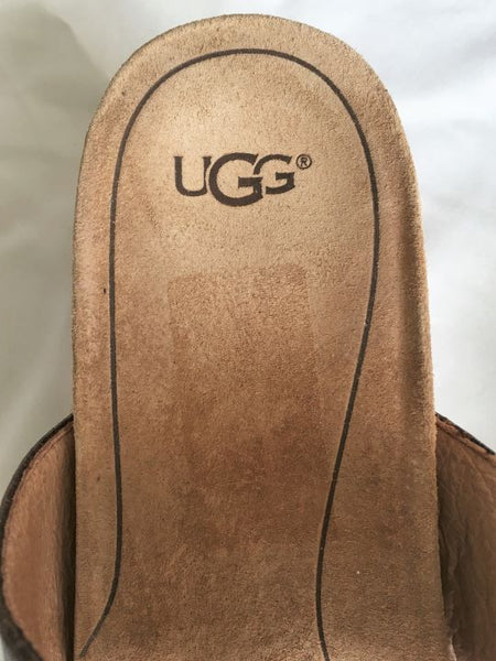 UGG Size 8 Brielle Bronze Cork Wedge Sandal