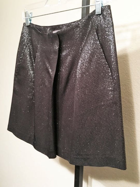 VINCE Size 2 Black Metallic Mini Skirt