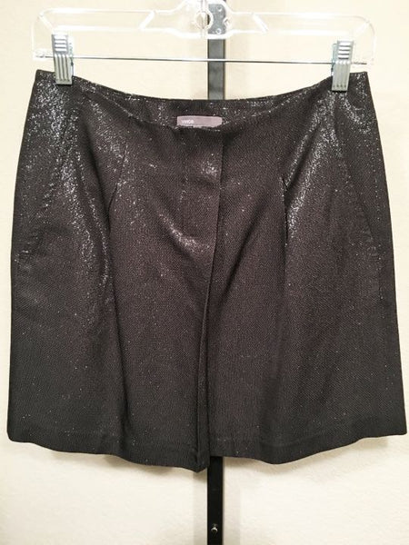 VINCE Size 2 Black Metallic Mini Skirt