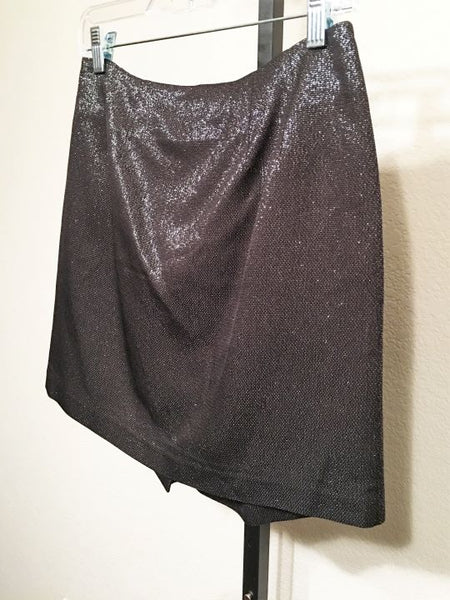 VINCE Size 2 Black Metallic Mini Skirt