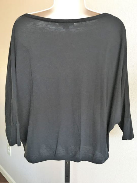 VINCE Size XS Black Dolman Sleeve Cropped Tee