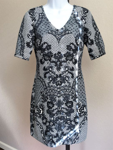 Yoana Baraschi Anthropologie Size 0 Navy Print Dress  - CLEARANCE