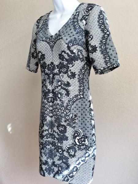 Yoana Baraschi Anthropologie Size 0 Navy Print Dress  - CLEARANCE