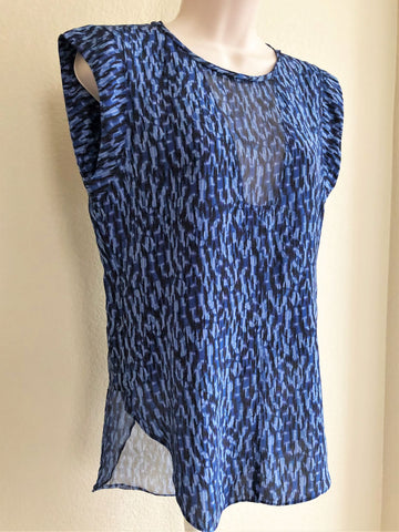 Rebecca Taylor Size 2 Charlie Blue Silk Top