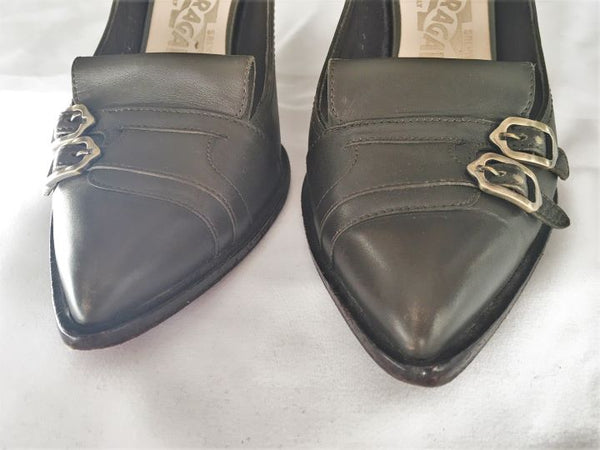 Salvatore Ferragamo Authentic Size 6 Olive Pumps - CLEARANCE