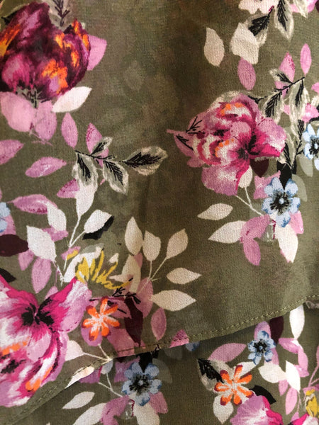 WHBM NEW Size 10 Green Floral Dress