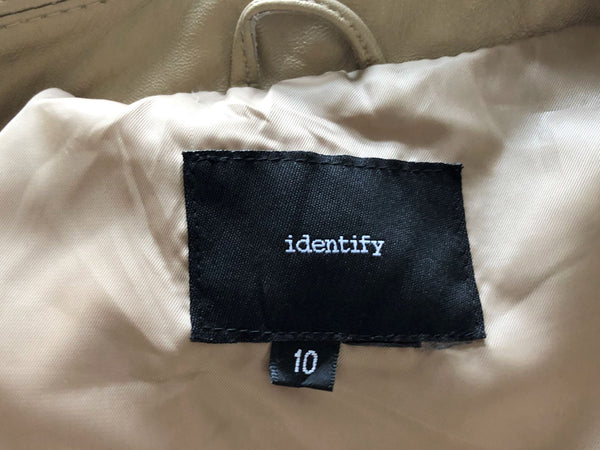 Identify Size 10 Gold Leather Moto Jacket