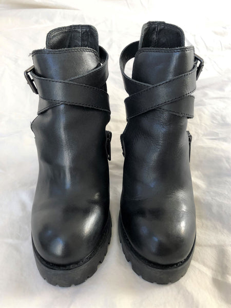 ASH Size 6.5 Pure Black Chunky Boots