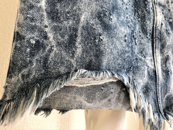 Carmar Size 2 Darwin Distressed Denim Skirt - NEW - CLEARANCE