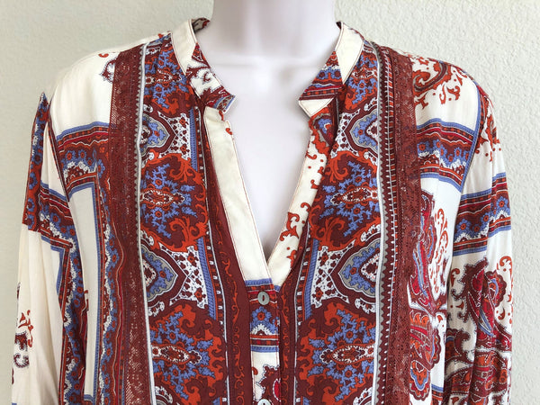 Tiny Anthropologie Size XS Nahara Rust Paisley Top