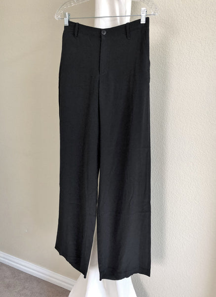 VINCE Size 4 Black Wide Leg Silk Pants
