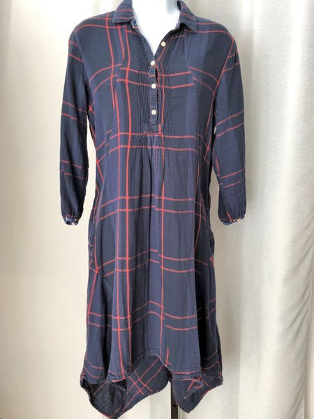 Isabella Sinclair Anthropologie Small Navy Flannel Dress