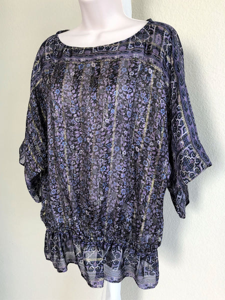 Joie Size Large Macarena Purple Floral Top