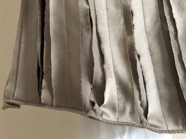 WORTH Size 0 Brown Silk Vertical Pleat Blouse - CLEARANCE