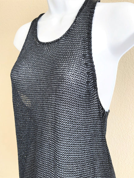 VINCE MEDIUM Navy Mesh Tank Top