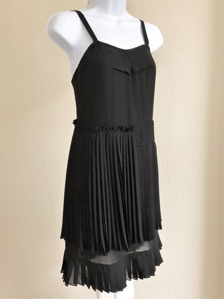 See by Chloe Size 4 Black Pleated Dress - $500 RETAIL