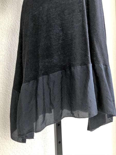 Eileen Fisher SMALL Black Ruffle Dress